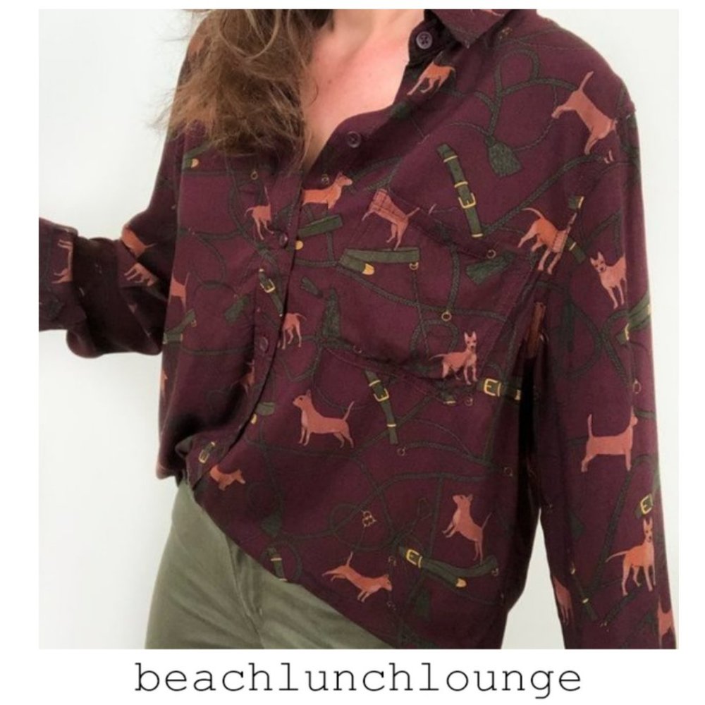 beachlunchlounge Alana Terrier Print Buttondown